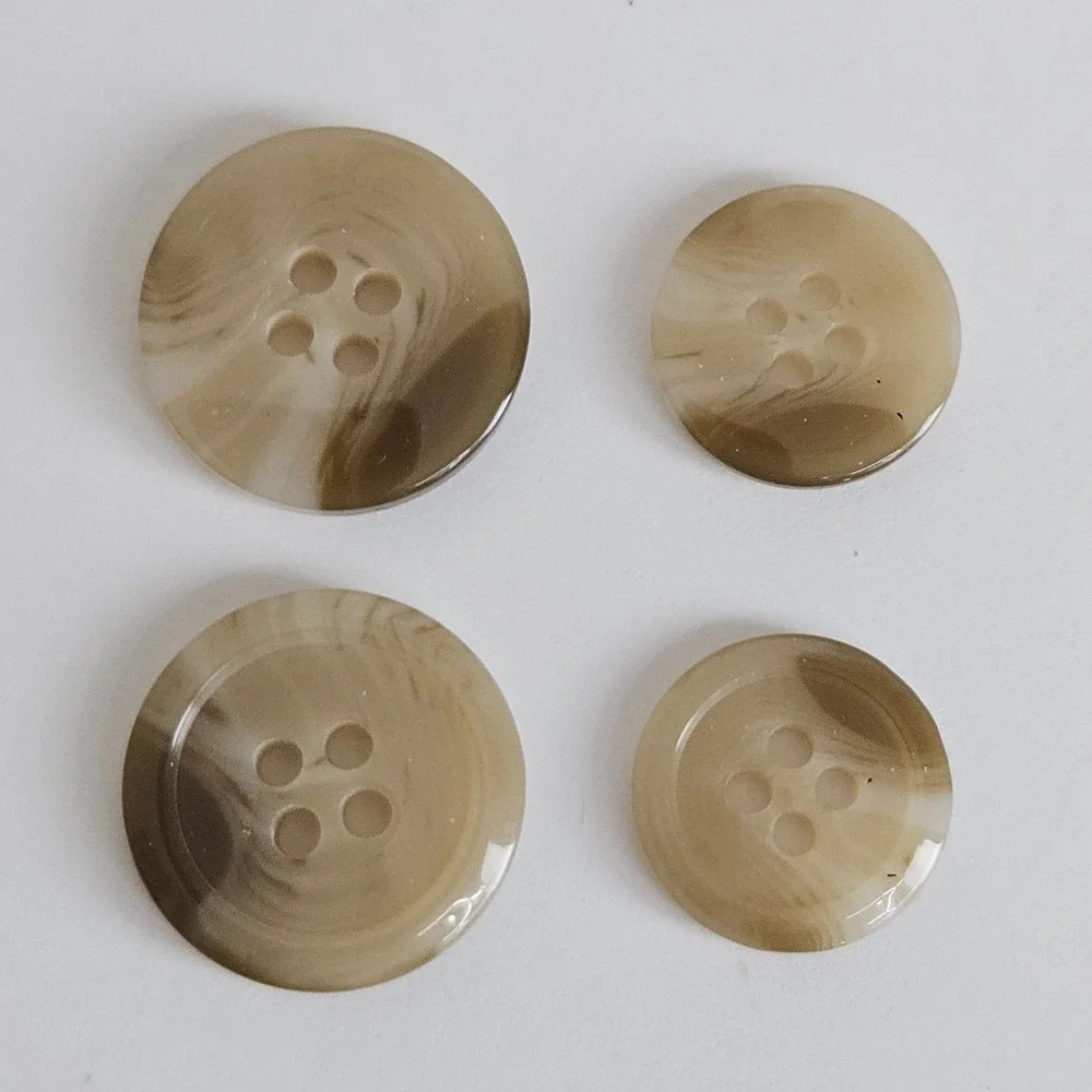 JH Collectibles Beige Swirl‎ Suit Blazer Replacement Buttons Marbled Set of 9